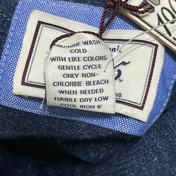 New Jos A. Bank Shawl Collar Button Sweater Men's Blue Maroon XXL Cotton - Picture 5 of 7